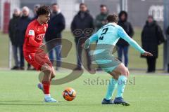 A-Junioren Bundesliga  - Saison 2023/24 - A-Junioren - FC Ingolstadt 04 - TSV 1860 München - Berkey Öztürk (Nr.8 - FC Ingolstadt 04 A-Jugend) - Reich Lukas blau München - Foto: Meyer Jürgen