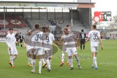 3. Liga - SV Wehen Wiesbaden - FC Ingolstadt 04 - Tor Ausgleich Jubel Stefan Kutschke (30, FCI) Filip Bilbija (35, FCI) Michael Heinloth (17, FCI) Fatih Kaya (9, FCI) Merlin Röhl (34, FCI) Marc Stendera (10, FCI) Thomas Keller (27, FCI)