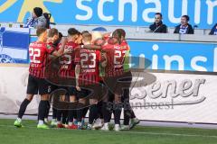 3. Liga; MSV Duisburg - FC Ingolstadt 04; Tor Jubel Treffer Calvin Brackelmann (17, FCI) Marcel Costly (22, FCI) Denis Linsmayer (23, FCI) Moussa Doumbouya (27, FCI) Rico Preißinger (6, FCI)