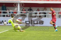 3. Liga; FC Ingolstadt 04 - SV Waldhof Mannheim; Tor Jubel Treffer 2:0 Marcel Costly (22, FCI) Torwart Nijhuis Thijmen (1 SVWM)