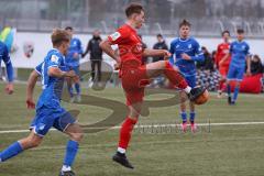 A-Junioren - Bundesliga Süd FC Ingolstadt 04 - TSG 1899 Hoffenheim - Moritz Wiezorrek (Nr.17 - FCI A-Junioren) rot - Behrens Hennes blau Hoffenheim -  Foto: Meyer Jürgen