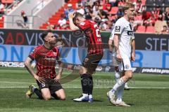 3. Liga; FC Ingolstadt 04 - SV Elversberg; ärgert sich Torchance verpasst, Patrick Schmidt (9, FCI) Denis Linsmayer (23, FCI)