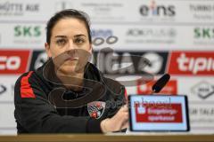 3. Liga; Erzgebirge Aue - FC Ingolstadt 04; Pressekonferenz Interview Cheftrainerin Sabrina Wittmann (FCI) Statement