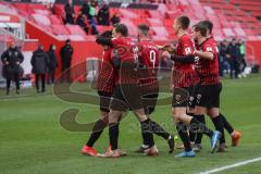 3. Liga - FC Ingolstadt 04 - Waldhof Mannheim - Tor Jubel Caniggia Ginola Elva (14, FCI) Marcel Gaus (19, FCI) Fatih Kaya (9, FCI) Filip Bilbija (35, FCI) Michael Heinloth (17, FCI)