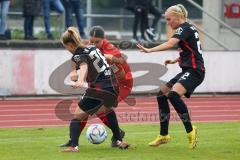 2. Fußball-Liga - Frauen - Saison 2022/2023 - FC Ingolstadt 04 - RB Leipzig - Graf Luca Marie schwarz Leipzig - Beck Christina schwarz Leipzig - Foto: Meyer Jürgen