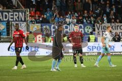3. Liga; FC Ingolstadt 04 - TSV 1860 München; Niederlage, hängende Köpfe Spiel ist aus, Moussa Doumbouya (27, FCI) Denis Linsmayer (23, FCI) Deichmann Yannick (20 TSV) Lex Stefan (7 TSV)
