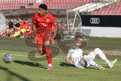 Bayernliga Süd - Saison 2022/2023 - FC Ingolstadt 04 -  TSV Dachau - Udogu David (Nr.2 - Fc Ingolstadt 04 II) - Brei Sebastian weiss Dachau - Foto: Meyer Jürgen