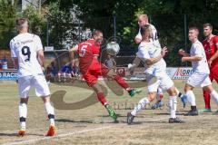 Kreisliga - Saison 2022/2023 - Türk.SV Ingolstadt - DJK Ingolstadt - Ali Gündogan rot Türk.sv Ing mit dem 5:0 Führungstreffer - Jubel - Steven Spieß weiss #14 DJK Ingolstadt - Foto: Meyer Jürgen