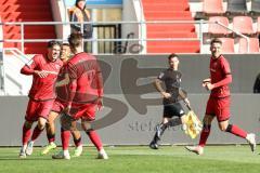 3. Liga; FC Ingolstadt 04 - 1. FC Saarbrücken; Tor Jubel Treffer Dennis Kaygin (10, FCI) Frederik Christensen (11, FCI) Marcel Costly (22, FCI)
