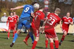 Kreisliga - Saison 2022/2023 - TSV Baar/Ebenhausen - SV Hundszell - Matthias Weinzierl blau Hundszell - Moritz Heilek rot #4 Ebenhausen - Foto: Meyer Jürgen