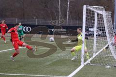 Freundschaftsspiel - Saison 2022/2023 - FC Ingolstadt 04 - VFB Eichstätt - Tor durch Stoßberger Tobias grün Eichstätt - jubel - Torwart Zech Ludwig (Nr.1 - Fc Ingolstadt 04 II) - Foto: Meyer Jürgen