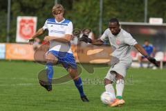Kreisliga - Saison 2023/2024 - Türk SV Ingolstadt - TSV Mümchsmünster - Farug Lawal Torwart Türk Sv - Silas Wisser weiss M-münster - Foto: Meyer Jürgen
