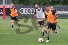 3. Liga; FC Ingolstadt 04 - Trainingsauftakt, Neuzugang Max Dittgen (10, FCI) Rico Preißinger (6, FCI) Denis Linsmayer (23, FCI)