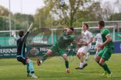 Bezirksliga - Saison 2024/25 - FC Gerolfing - SV Waldeck-München - Niklas Nissl (Nr.10 - FC Gerolfing) - Fabian Fahr Torwart Waldeck - Foto: Meyer Jürgen