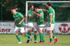 Kreisliga - Saison 2023/24 - Relegation zur BZL - FC Gerolfing - SVA Palzing -  Der 3:0 Führungstreffer durch Anastasios Porfyriadis  grün Gerolfing - jubel - Tor - Foto: Meyer Jürgen