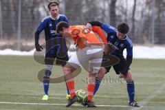 Schanzer Amateurcup 2026 - SV Haunwöhr - SC Irgertsheim - Pascal Mundil blau Haunwöhr - David Lecher meier orange Irgertsheim - Foto: Meyer Jürgen