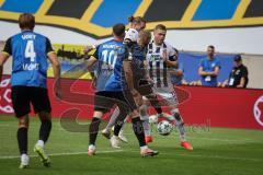 3. Liga - Saison 2026/27 - 1. FC Saarbrücken - FC Ingolstadt 04  - Vinko Sapina (Nr.41 - FCI) - Lars Lokotsch (Nr.13 - FCI) - Philip Fahrner (Nr.42 - Saarbrücken)- Foto: Meyer Jürgen