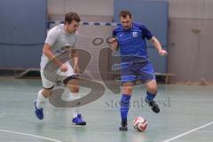 Hallenturnier Ingolstadt Nord - Saison 2024/25 - SV Pulling - SV Oberstimm - Edwin Englmann blau Oberstimm - Lukas Winkelhofer grau Pulling - Foto: Meyer Jürgen