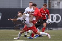 2023_10_28 - Bayernliga Nord - Saison 2023/24 - FC Ingolstadt 04 II - ASV Cham - Valentin Hoti (Nr.6 - FCI U21) - Björn Zempelin weiss Cham - Foto: Meyer Jürgen