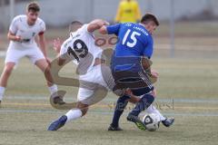 2024_2_18 - Bezirksliga - Saison 2023/24 - TSV Gaimersheim - TSV Langquaid - Nicolae Nechita weiss Gaimersheim - Christoph Stich blau Langquaid - Foto: Meyer Jürgen