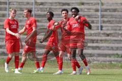 Bayernliga Nord - Saison 2023/24 - FC Ingolstadt 04 II - TSV Abtswind -  Der 1:0 Führungstreffer durch - Michael Udebuluzor (Nr.11 - FCI) - jubel -  - XXXXX - Foto: Meyer Jürgen