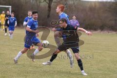 Freundschaftsspiel - Saison 2025/26 - SV Menning - SV Manching - Fabian  Neumayer (Nr.9 - SV Manching) - Moritz Faigle blau Menning  - Foto: Meyer Jürgen