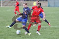 A-Klasse - Saison 2021/22 - SV Zuchering II - SV Haunwöhr - Rodi Al-Ahmad rot Zuchering - Philipp Schmidt #8 blau Haunwöhr - Foto: Meyer Jürgen