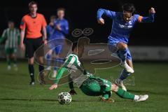 Landesliga - Saison 2025/26 - SV Manching - FV Illertissen II - Fabian  Neumayer (Nr.9 - SV Manching) - Merkel Maximilian blau Illertissen  - Foto: Meyer Jürgen