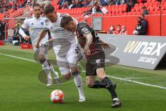 2. Fußball-Liga - Saison 2021/2022 - FC Ingolstadt 04 - Hamburger SV - Florian Pick (#26 FCI) - Moritz Heyer (#3 HSV) - Foto: Meyer Jürgen