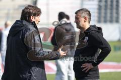3. Liga; SV Meppen - FC Ingolstadt 04; vor dem Spiel Cheftrainer Michael Köllner (FCI) mit Sportdirektor Ivica Grlic  (FCI)