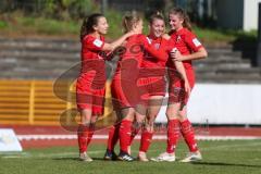 2. Frauen-Bundesliga - Saison 2021/2022 - FC Ingolstadt 04 - FSV Gütersloh - Der 3.1 Führungstreffer durch Maier Ramona (#18 FCI) - jubel - Mailbeck Alina (#8 FCI) - Foto: Meyer Jürgen