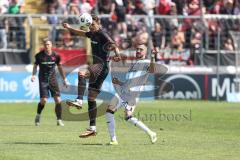 3. Liga; TSV 1860 München - FC Ingolstadt 04; Zweikampf Kampf um den Ball Fredrik Carlsen (8, FCI) Wolfram Maximilian (30 TSV)