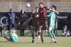 *** A-Junioren Bundesliga  - Saison 2025/26 - FC Ingolstadt 04 - SpVgg Greuther Fürth - Straßer Vincent schwarz FCI - Kamal Fadl grün Fürth - Hengmith Timo schwarz FCI links - Foto: Meyer Jürgen