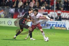 3. Liga; FC Viktoria Köln - FC Ingolstadt 04; Zweikampf Kampf um den Ball Kloss Tim (18 VK) Linus Rosenlöcher (19, FCI)