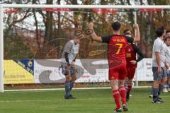 2023_11_5 - SV Kasing - TV Münchsmünster - Kreisliga - Saison 2023/24 -  Der 1:0 Führungstreffer durch - Martin Oblinger rot Kasing - jubel - Michael Baumgartner Torwart Münchsmünster -  Foto: Meyer Jürgen