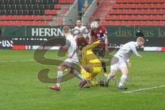 3. Fußball-Liga - Saison 2020/2021 - FC Ingolstadt 04 - FC Viktoria Köln - Der 1:1 Ausgleichstreffer durch Torwart Fabijan Buntic (#24,FCI)  - jubel - Foto: Meyer Jürgen