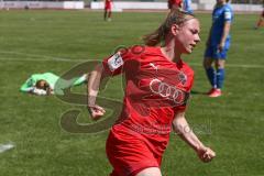 2. Frauen-Bundesliga Süd - Saison 2020/2021 - FC Ingolstadt 04 - SG 1899 Hoffenheim II - Der 1:1 Ausgleichstreffer durch Maier Ramona (#18 FCI) - jubel - Dick Laura Torwart Hoffenheim  - Foto: Meyer Jürgen