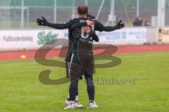 Kreisliga - Saison 2022/2023 - DJK Ingolstadt - Türk.SV Ingolstadt - Ibrahim Sahin schwarz Türk SV mit dem 0:1 Führungstreffer - jubel - Melih Soysal schwarz #52 Türk SV -  - Foto: Meyer Jürgen