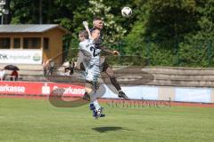 Kreisliga - Saison 2022/2023 - DJK Ingolstadt - SV Sandersdorf - Sandro Rott blau Sandersdorf - Florian Dormeier weiss DJK Ing - Philipp Roeckl Torwart DJK Ing -  Foto: Meyer Jürgen