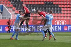 3. Liga - FC Ingolstadt 04 - TSV 1860 München - Stefan Kutschke (30, FCI) köpft zum 1:0 Tor Jubel, Fatih Kaya (9, FCI) Wein Daniel (17, 1860) Erdmann Dennis (13, 1860)