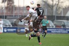 3. Liga - Saison 2023/24 - Testspiel - 1. FC Nürnberg - FC Ingolstadt 04 - Sebastian Gronning (Nr.11 - FCI) - Hübner Florian (#19 Nürnberg) - Foto: Meyer Jürgen