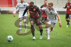 3. Liga - Saison 2026/27 - FC Ingolstadt 04 - SV Wehen Wiesbaden - Joseph Ganda (Nr.16 - FCI) - Fabian Greilinger (Nr.18 - Wehen/Wiesbaden) - Foto: Meyer Jürgen