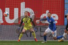 2.BL; Hansa Rostock - FC Ingolstadt 04; Torwart Robert Jendrusch (1, FCI) Verhoek John (18 HR)