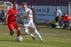 Bayernliga Süd - Saison 2021/2022 - FC Ingolstadt 04 II - TSV 1865 Dachau - Götzendörfer Mario (#23 FCI) - Sebastian Brey weiss Dachau - Foto: Meyer Jürgen