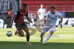3. Liga - Saison 2024/25 - FC Ingolstadt 04 - SV Wehen Wiesbaden - Marcel Costly (Nr.22 - FCI) - Fabian  Greilinger (Nr.18 - SV Wehen Wiesbaden) - Foto: Meyer Jürgen