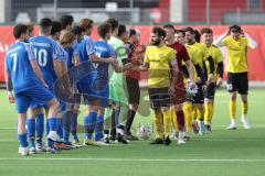 2024_2_17 - Saison 2023/24 - AUDI-Schanzer Amateur Cup - SV Hundszell - FC Hitzhofen/Oberzell  - Halbfinale 1 - Die Mannschaften begrüßen sich -  - XXXXX - Foto: Meyer Jürgen