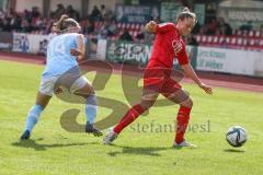 2. Frauen-Bundesliga - Saison 2021/2022 - FC Ingolstadt 04 - Bor. Bocholt - Galvez Estrada (#2 FCI) - Kaplon Frauke #14 blau Bocholt - Foto: Meyer Jürgen