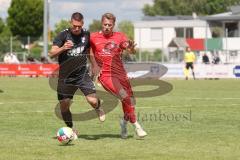 Bezirksliga - Saison 2024/25- TSV Gaimersheim - FC Fatih Ingolstadt - Nico von Swiontek Brzezinski (Nr.17 - TSV Gaimersheim) - Dardan Berisha rot FAtih - Foto: Meyer Jürgen