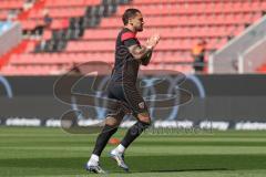 3. Liga - Saison 2024/25 - FC Ingolstadt 04 - SV Wehen Wiesbaden - Die Spieler kommen zum warm machen auf den Rasen - Pascal Testroet (Nr.37 - FCI) - XXXXX - Foto: Meyer Jürgen