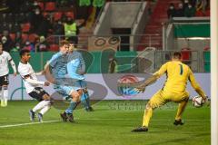 U 21-Länderspiel Deutschland – San Marino; Torchance Ansgar Knauff (14 GER) Torwart Mirco de Angelis (1 SM)